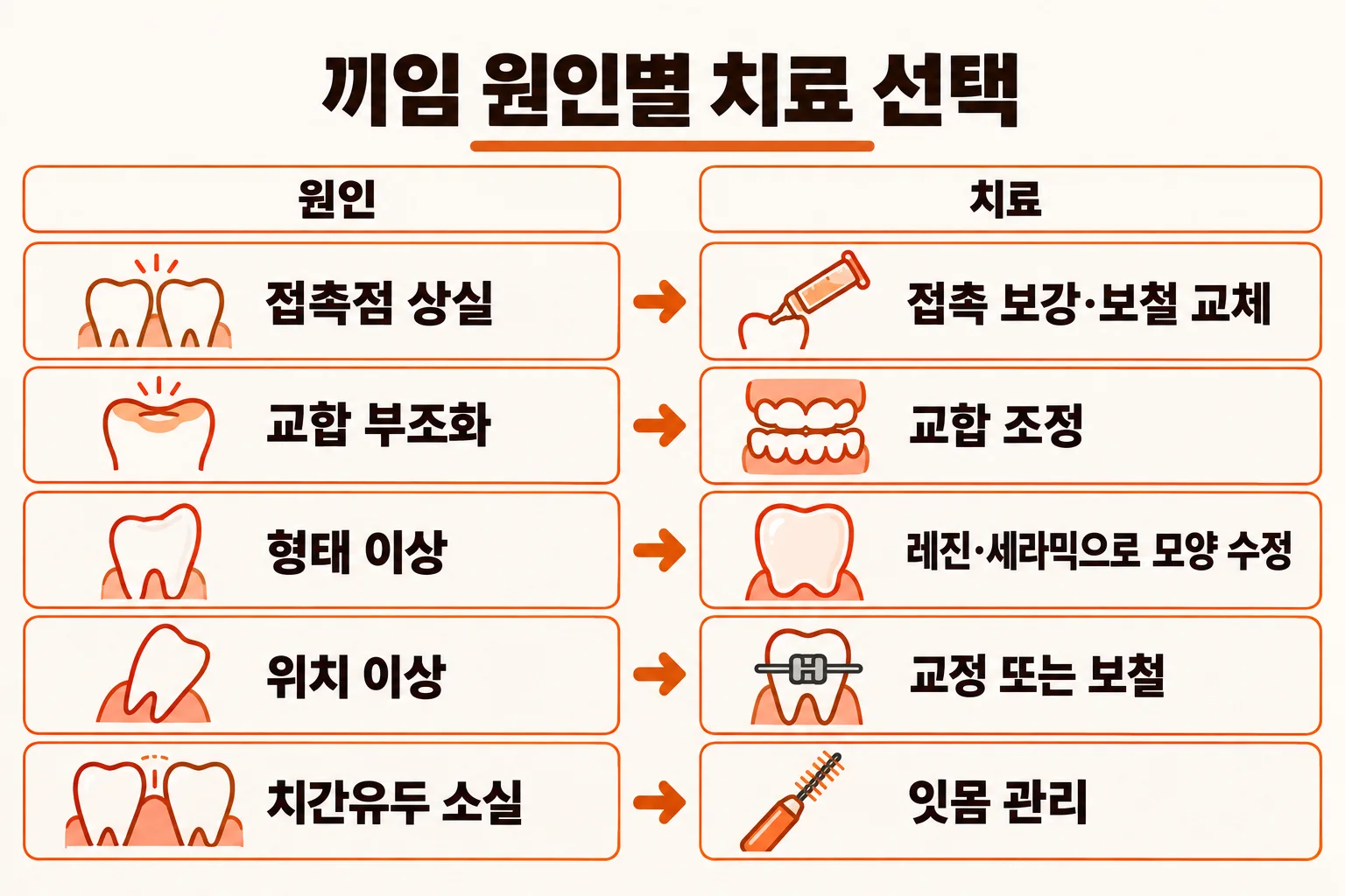 이채윤 원장이 어금니 모형의 치아 사이에 치실을 넣어 접촉 상태를 설명하는 장면
